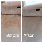 Expert stain removal shows coffee stain removed